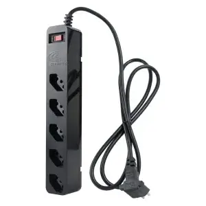Filtro de Linha Clamper Régua de Energia 5 Tomadas, Preto, BIVOLT