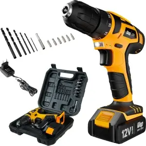 WAP Parafusadeira E Furadeira A Bateria Carregador BIVOLT Sem Fio Com Maleta E Kit De 13 Acessórios